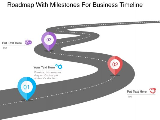 Roadmap with milestones powerpoint template - Slidevilla