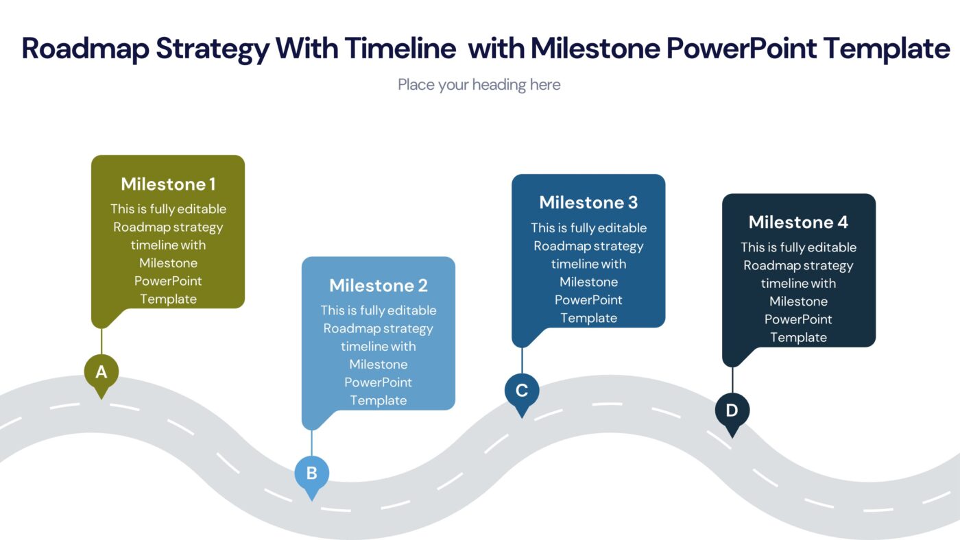 Roadmap Strategy With Timeline with Milestone PowerPoint Template ...