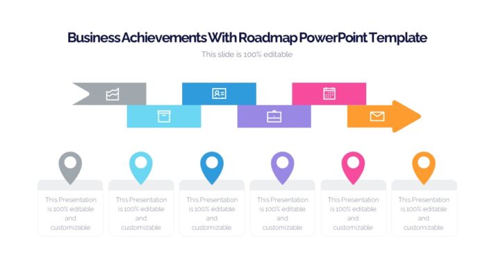 Business Achievements With Roadmap PowerPoint Template - Slidevilla