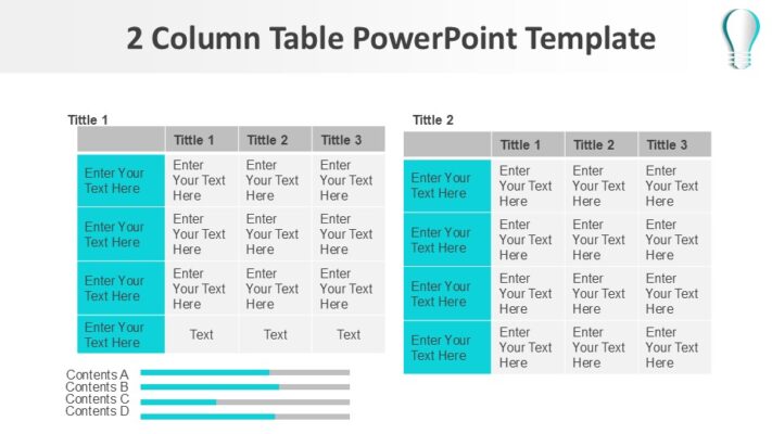 2 Column Table PowerPoint Template - Slidevilla