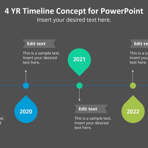 4 Years Timeline template for PowerPoint
