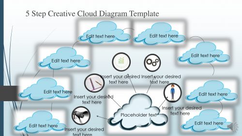5 Step Creative Cloud Diagram Template