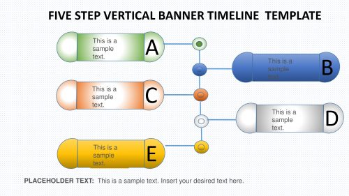5 step vertical banner timeline PowerPoint template