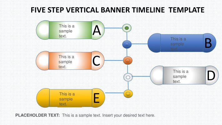 5 Step Vertical Banner Timeline PowerPoint Template - Slidevilla