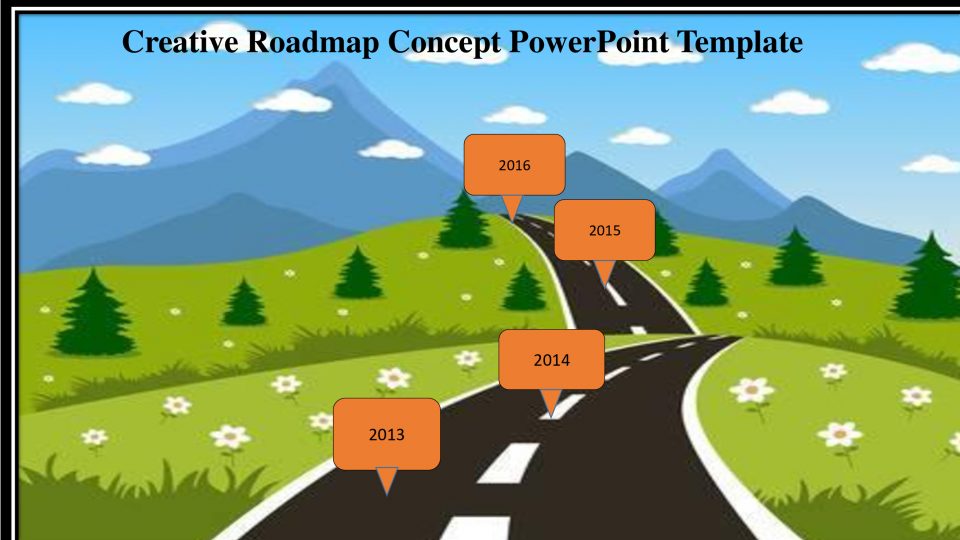Creative Roadmap PowerPoint Template - Slidevilla