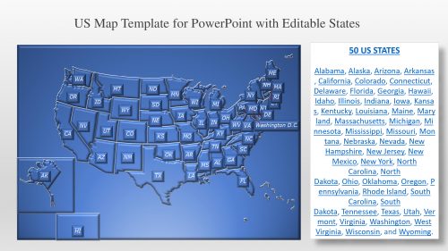 USA Map Template for PowerPoint with Editable States