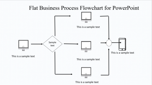 Flat Business Process Flowchart for PowerPoint