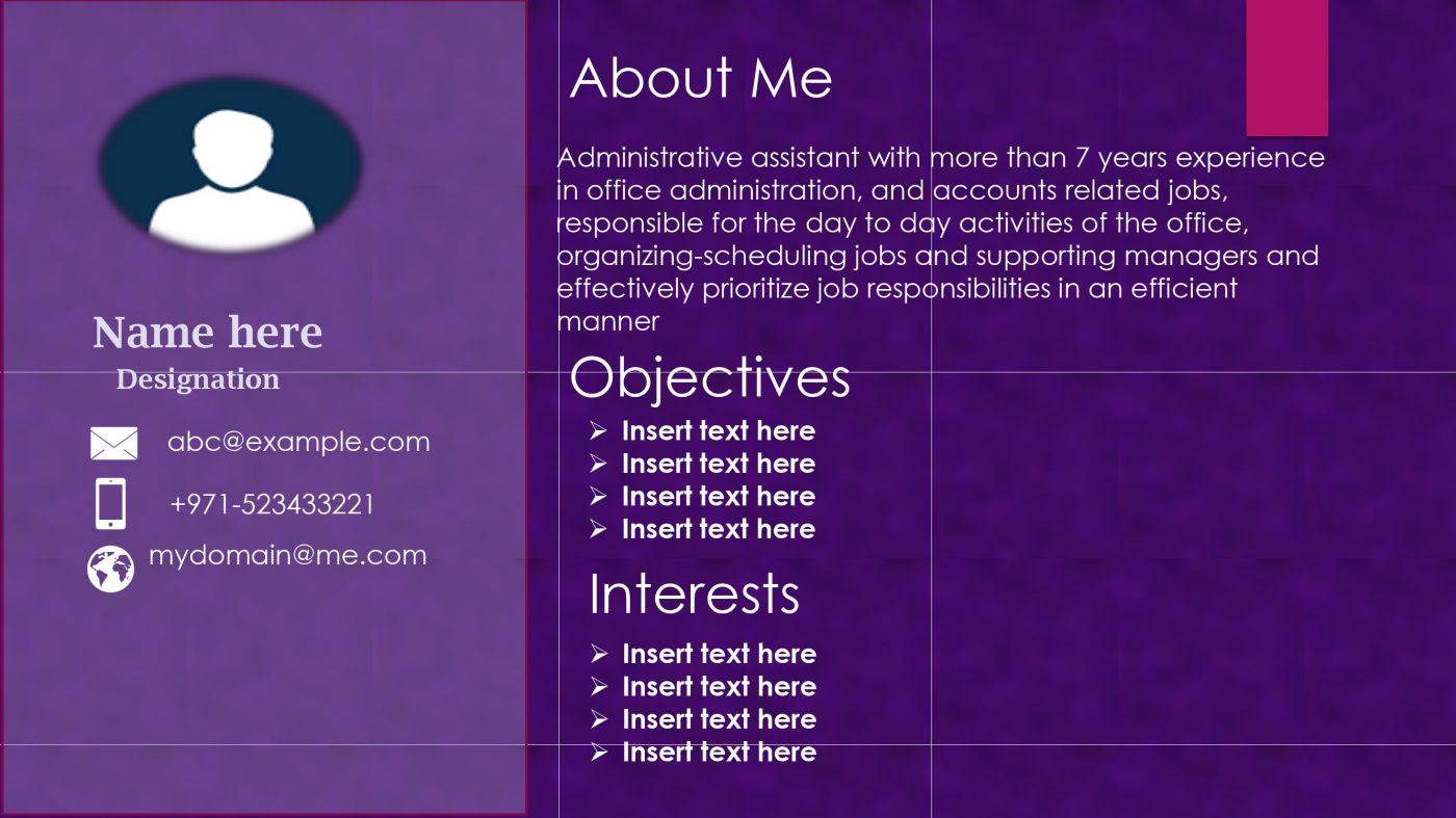 resume template powerpoint free download
