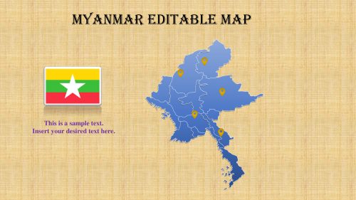 Myanmar Map Template for Powerpoint