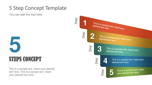 5 stages concept design PowerPoint template