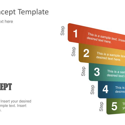 5 stages concept design PowerPoint template