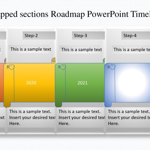 Overlapped sections Roadmap PowerPoint Timeline