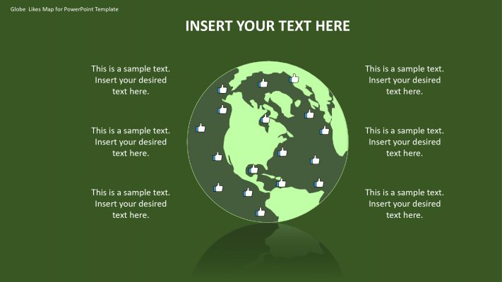 Globe Likes Map for PowerPoint Template - Slidevilla