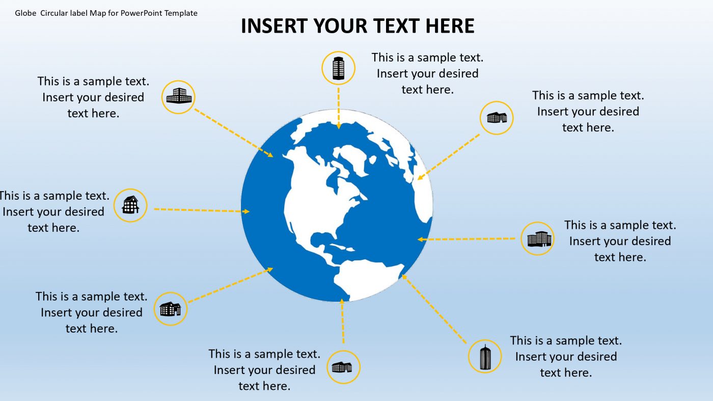 Globe Circular label Map for PowerPoint Template - Slidevilla