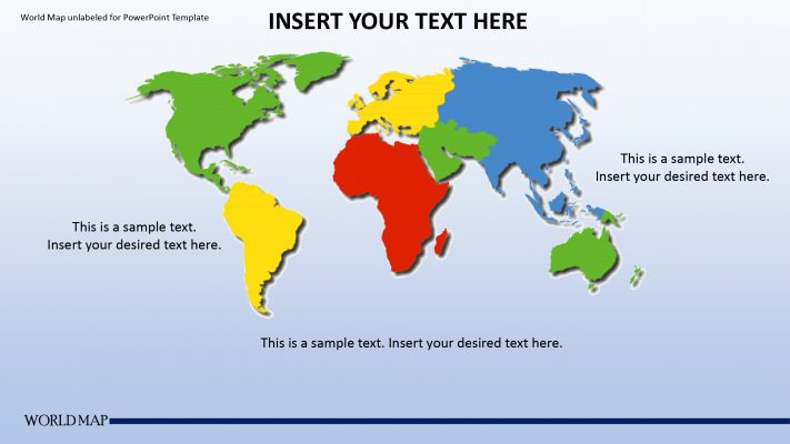 Editable World Map For PowerPoint