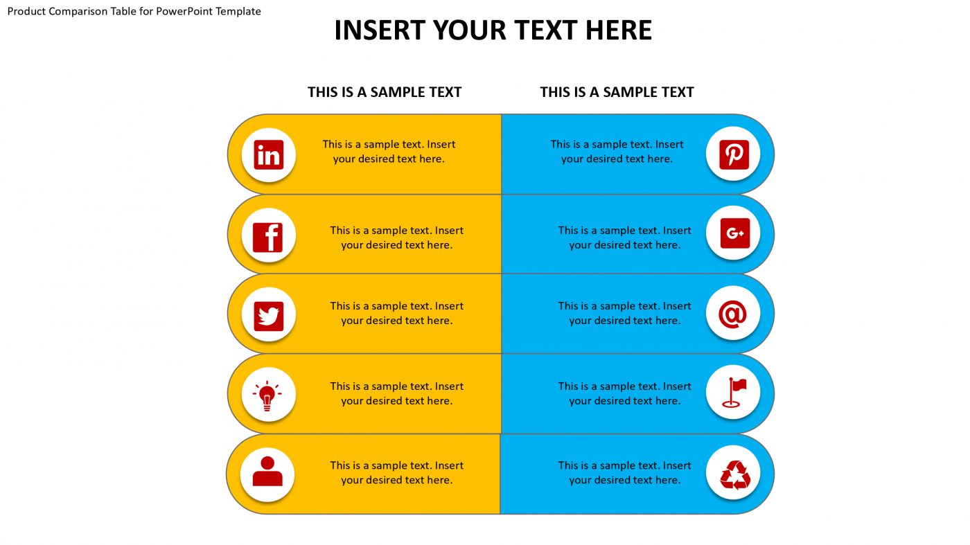 Product Comparison Table For PowerPoint Template - Slidevilla