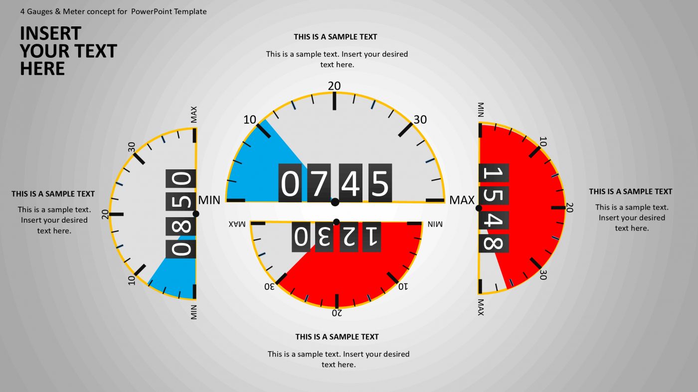 4 Steps Gauge & Meter PowerPoint Template Slidevilla