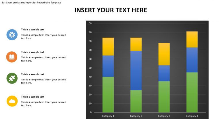 Bar Chart quick sales report for PowerPoint Template - Slidevilla