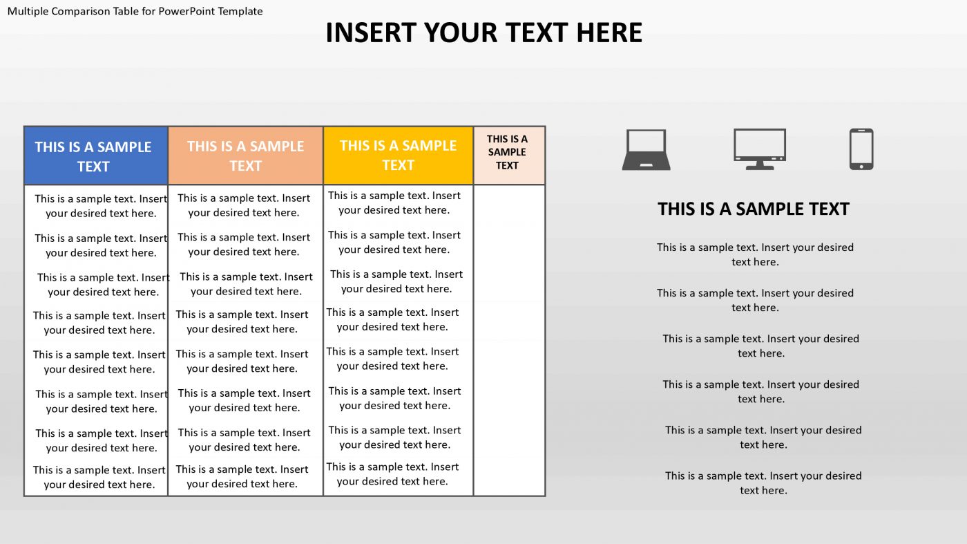Multiple Comparison Table for PowerPoint Template - Slidevilla
