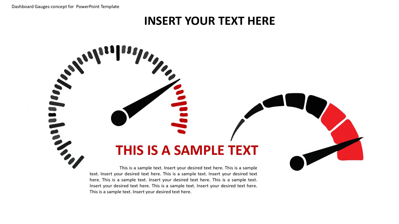 Flat Dashboard Gauges concept for PowerPoint Template Slidevilla