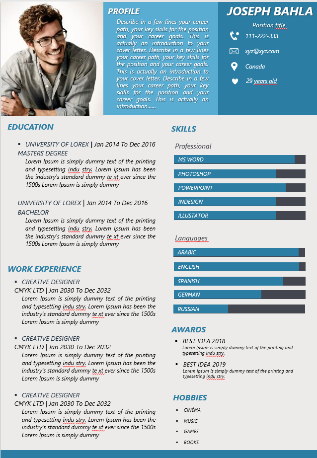 Resume PowerPoint Presentation Template