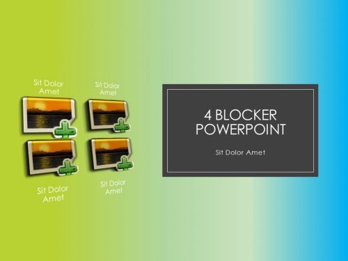 4 Blocker PowerPoint Template slide