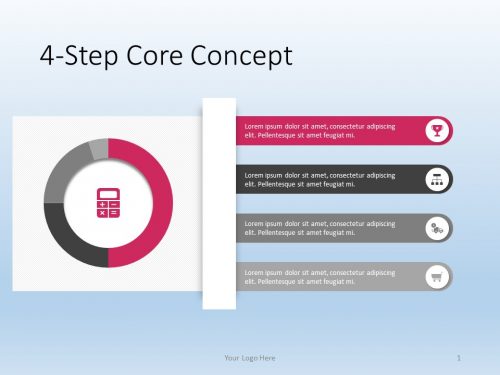 4-Step Core Concept PowerPoint Template