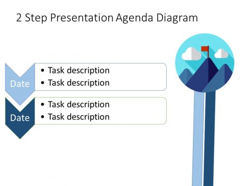 2 Step Presentation Agenda Diagram for PowerPoint