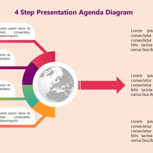 4 Step Presentation Agenda Diagram for PowerPoint Slide