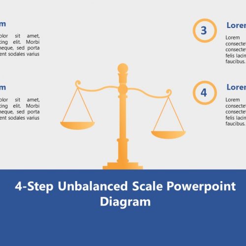 4-Step Unbalanced Scale Powerpoint Diagram
