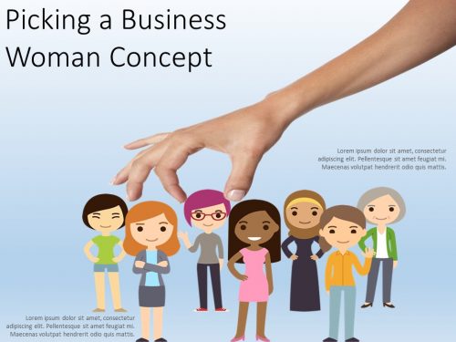 Picking a Business Woman Concept PowerPoint Template
