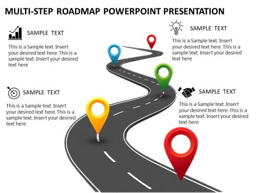 Multi-step Roadmap Journey Concept for PowerPoint