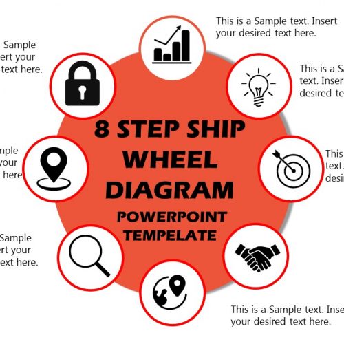 8-Step Ship Wheel Diagram for PowerPoint