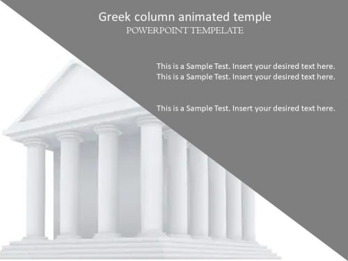 4 Columns Animated Greek Temple 3D PowerPoint Template