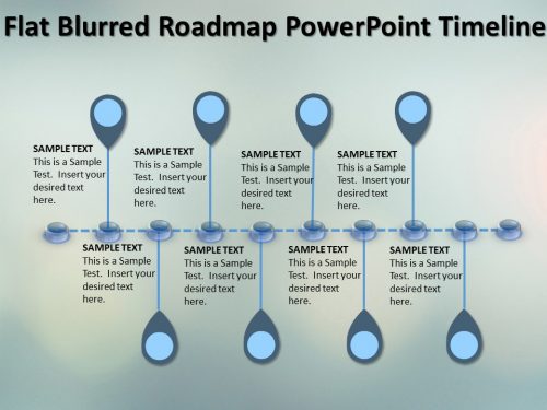 Flat Blurred Roadmap PowerPoint Timeline