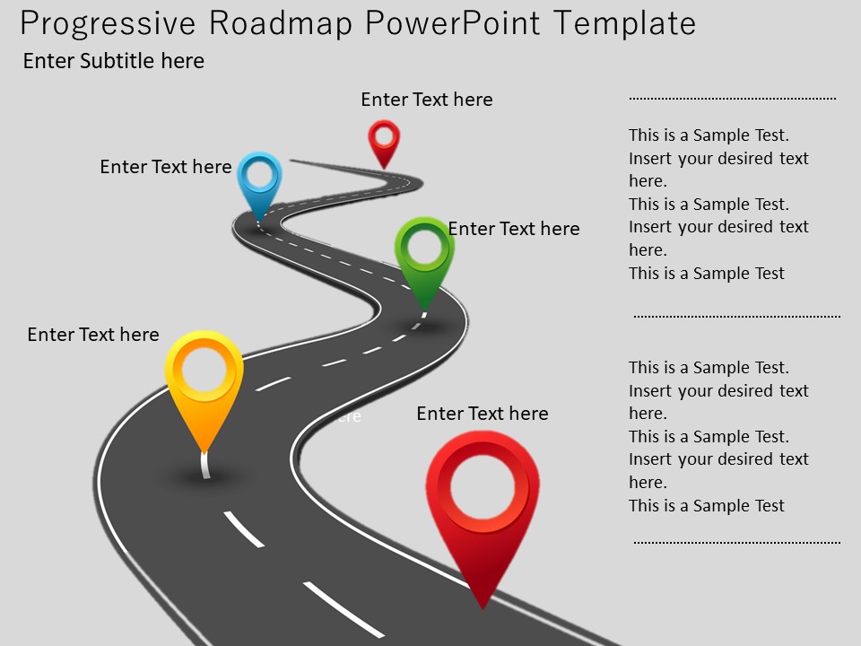 Progressive Roadmap PowerPoint Template Slide Slidevilla