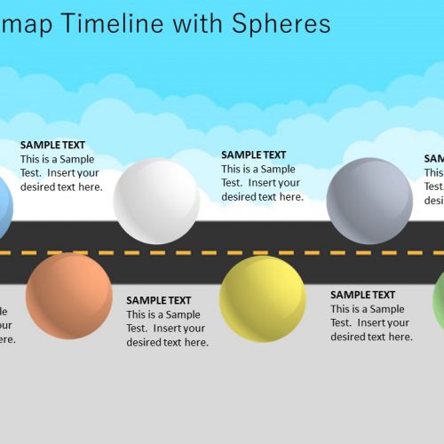 Roadmap Timeline with Spheres for PowerPoint