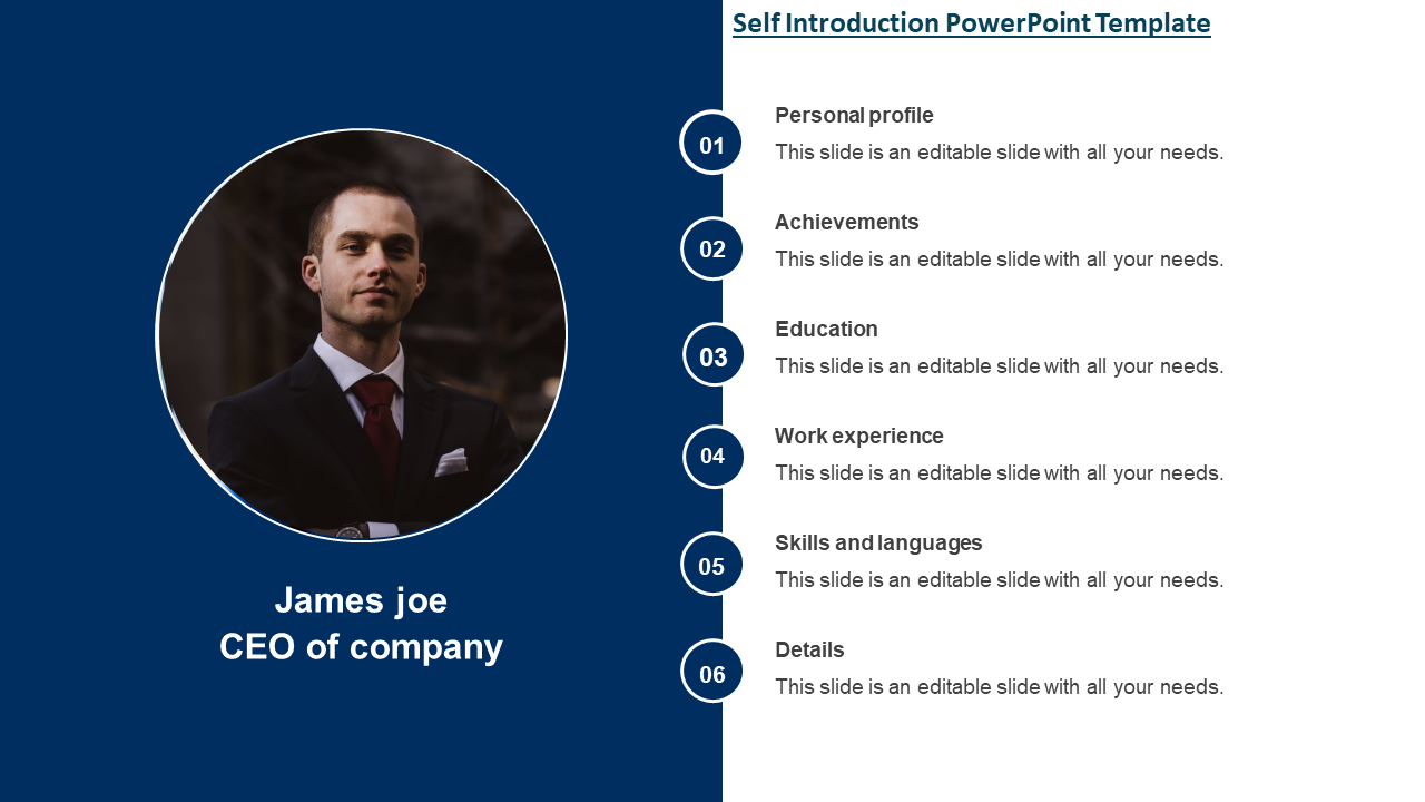 self introduction powerpoint template