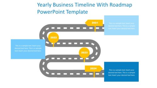Yearly Business Timeline With Roadmap PowerPoint Template